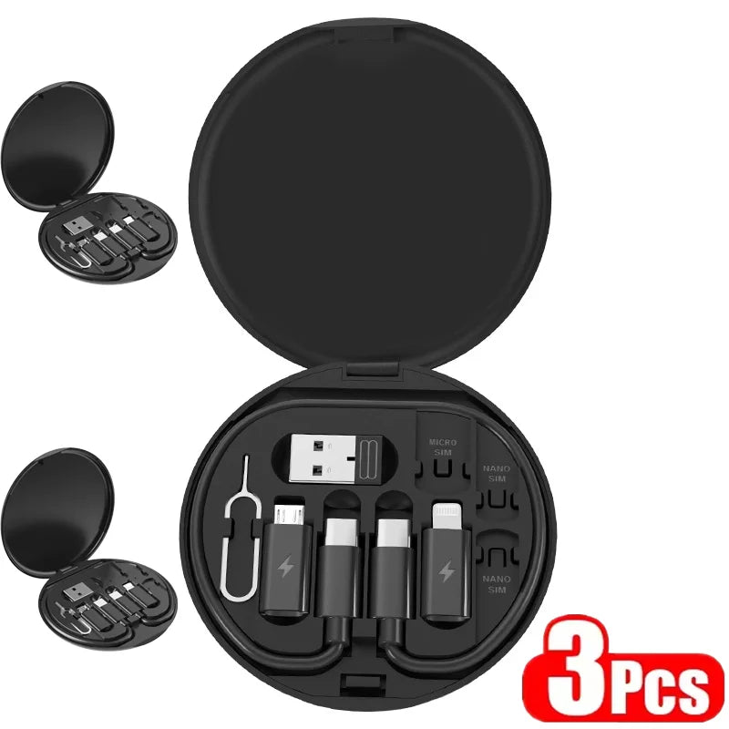 FlexiCharge™ – 6-in-1 Multi USB Adapter & Charging Cable Kit (60W)
