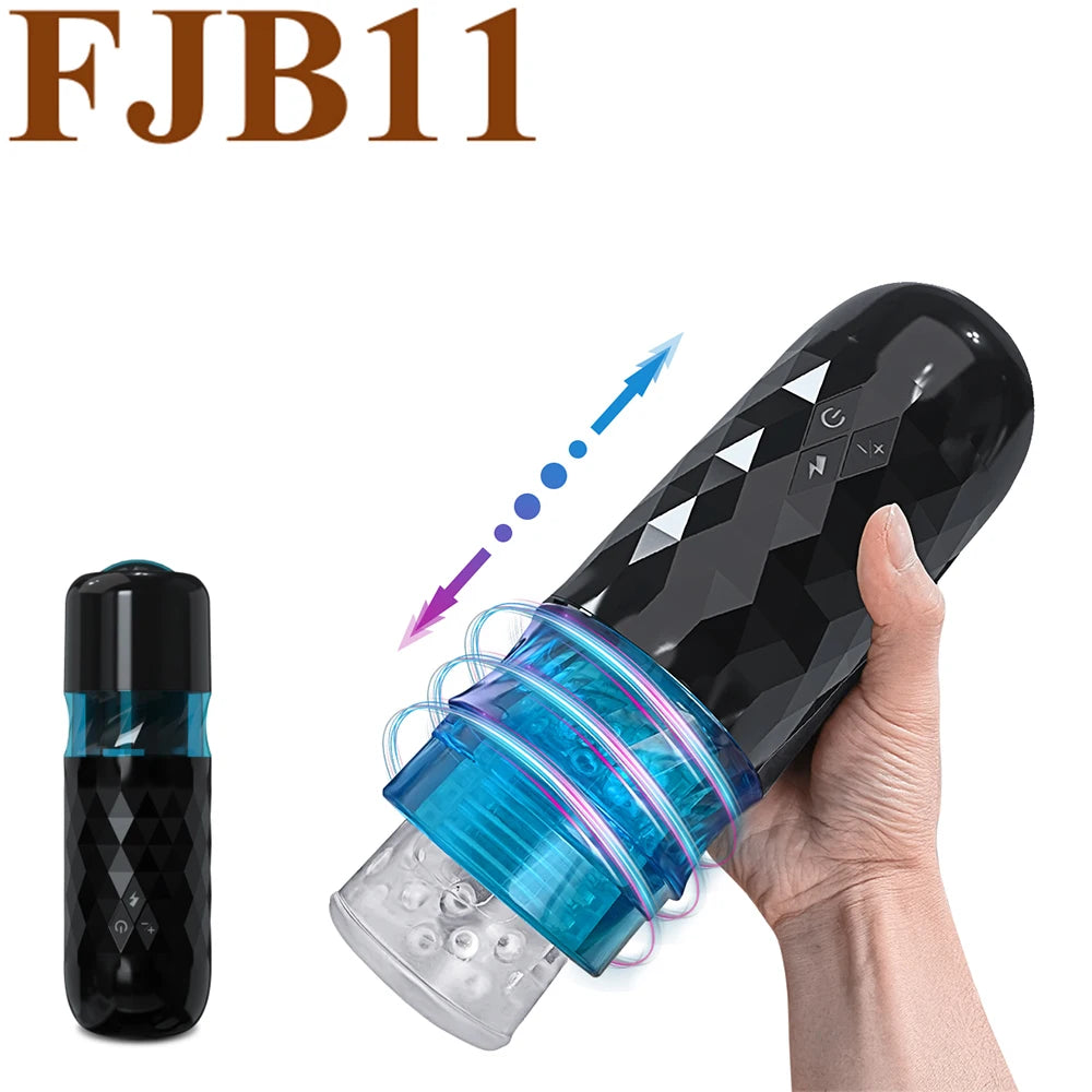 Masturbador masculino automático con ventosa y telescópico ThrustMax