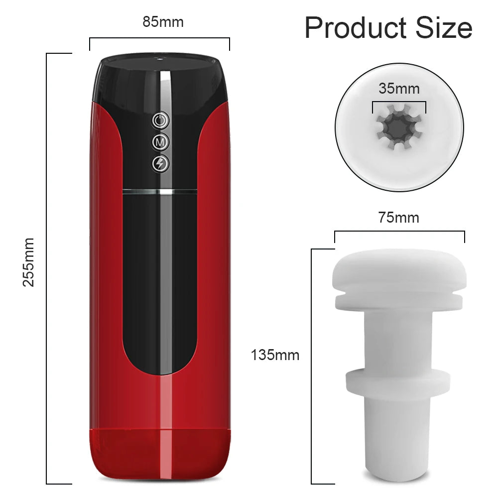 Masturbador masculino automático con ventosa y telescópico ThrustMax