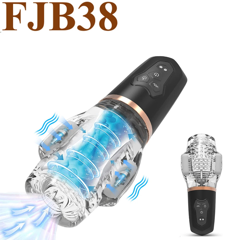 Masturbador masculino automático con ventosa y telescópico ThrustMax