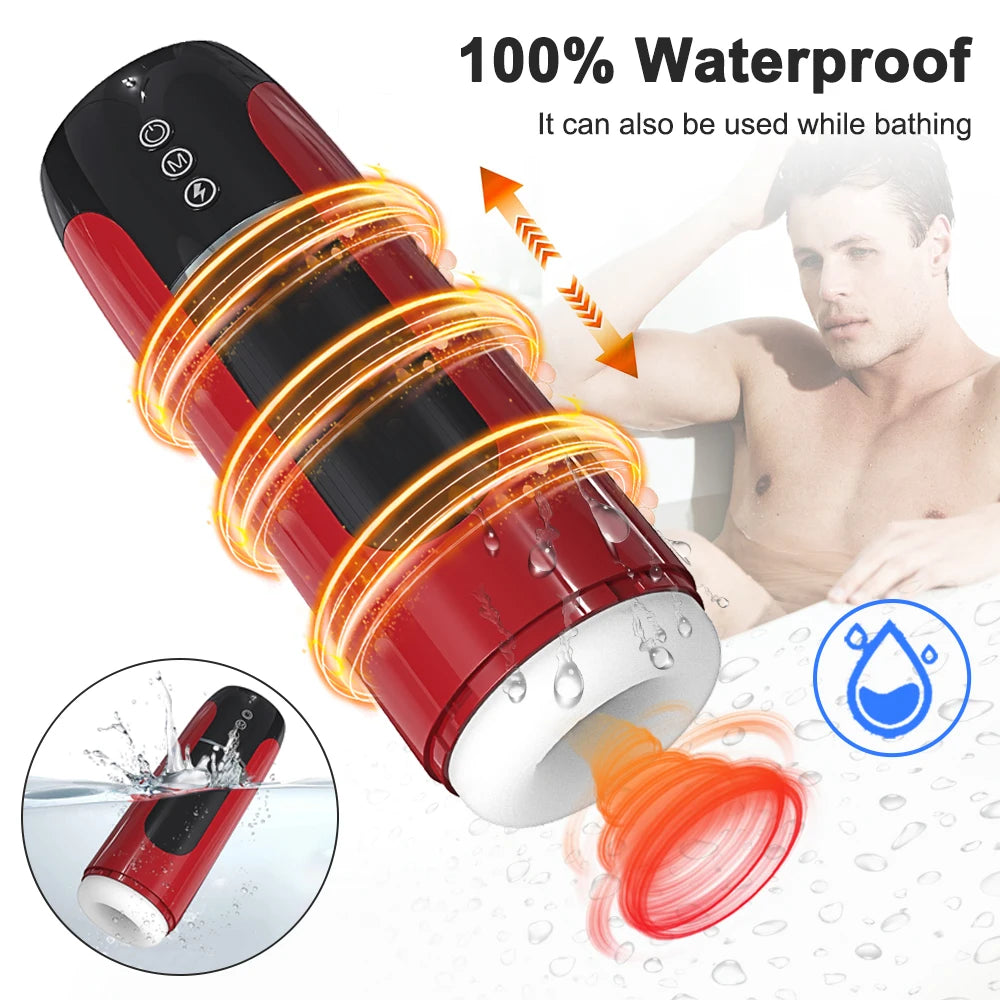 Masturbador masculino automático con ventosa y telescópico ThrustMax