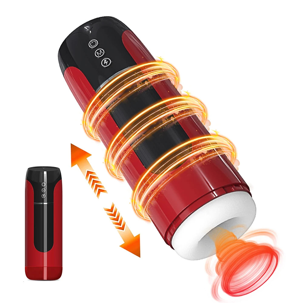 Masturbador masculino automático con ventosa y telescópico ThrustMax