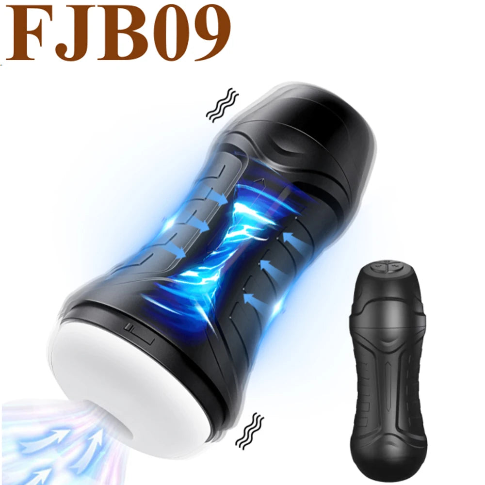 Masturbador masculino automático con ventosa y telescópico ThrustMax