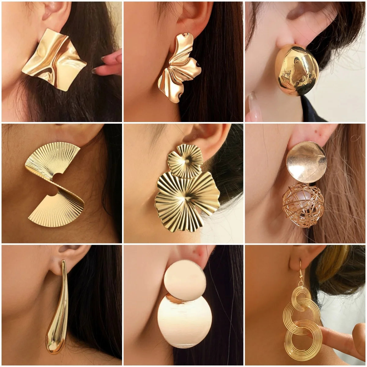 Pendientes colgantes de metal minimalistas GleamMuse