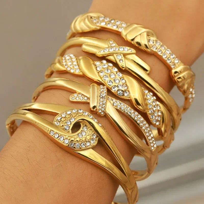 Brazalete de cristal de acero inoxidable EternaKnot