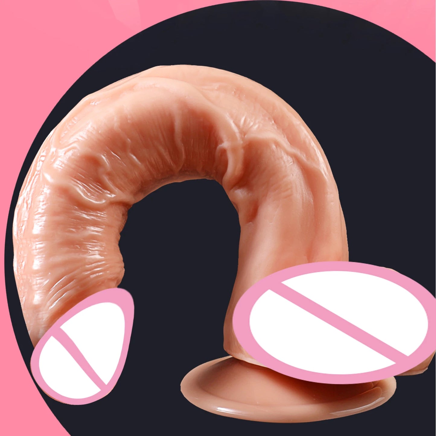 Consolador realista de silicona para sexo femenino, productos anales suaves para adultos con ventosa, pene artificial, juguetes sexuales para mujeres y hombres.