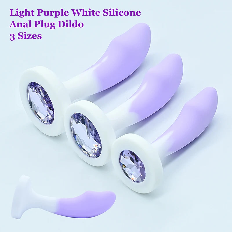 Tapón anal de silicona con base de cristal, juguete sexual para mujer, juguetes eróticos, juguetes anales, entrenador anal, juguetes para adultos, consolador anal, tienda erótica.
