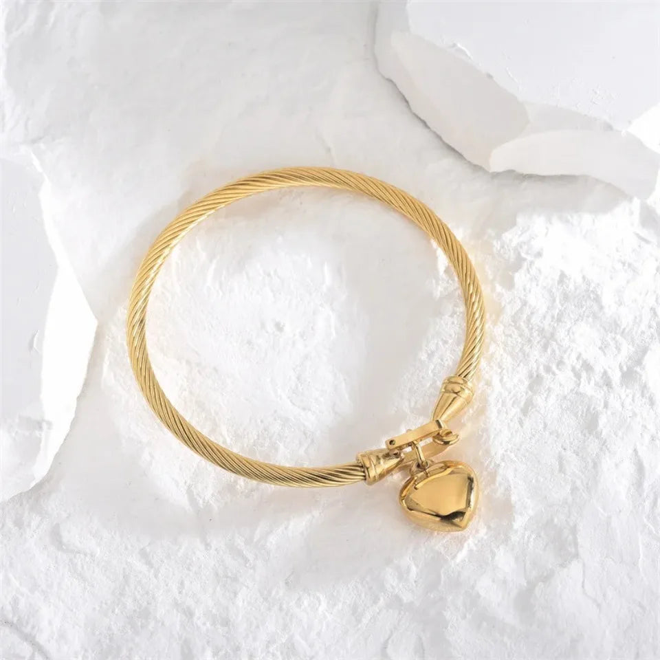 Pulsera de acero inoxidable dorado HeartGlow