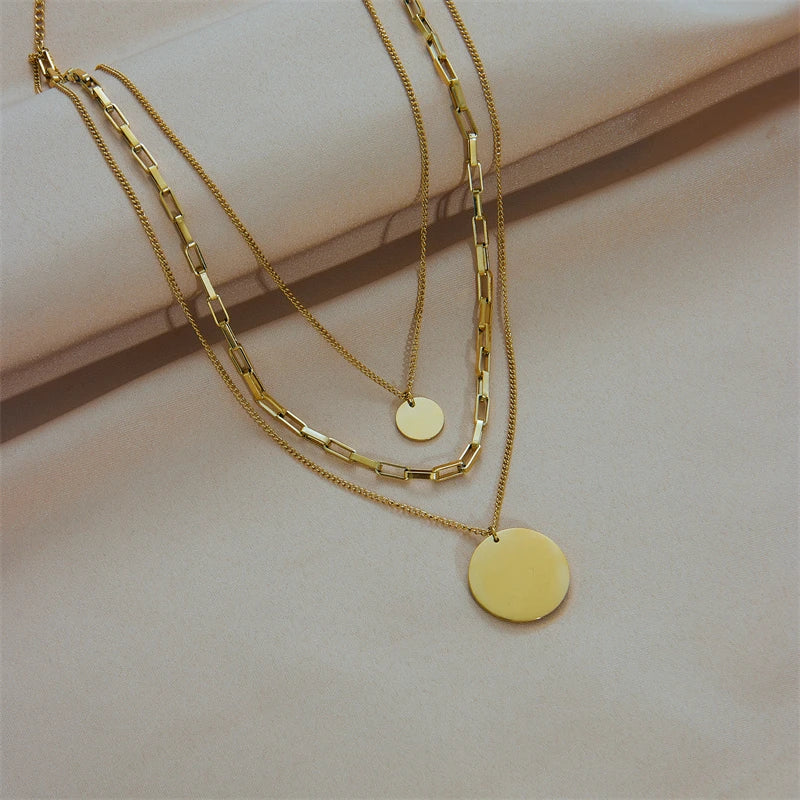Collar con colgante de acero inoxidable 3 en 1 AuroraLayer