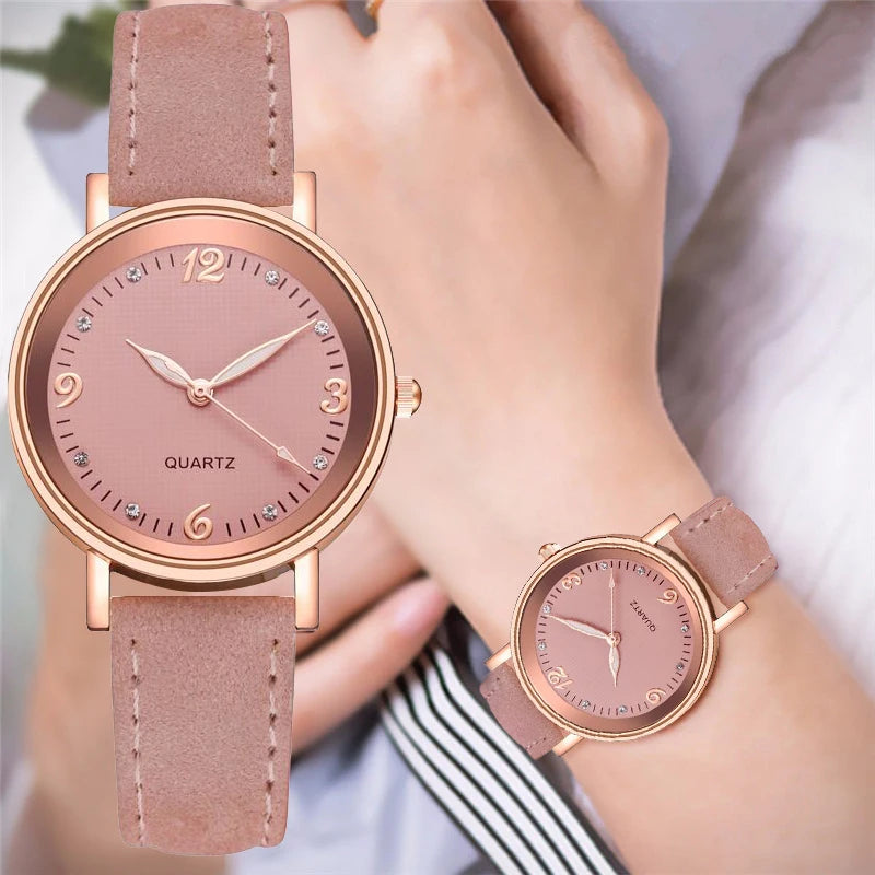 Reloj de cuero con esfera clásica: estilo cotidiano y sin esfuerzo