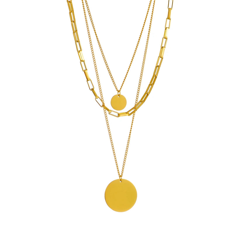 Collar con colgante de acero inoxidable 3 en 1 AuroraLayer
