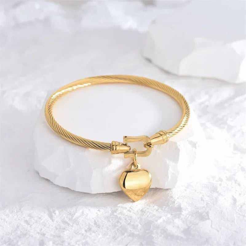 Pulsera de acero inoxidable dorado HeartGlow