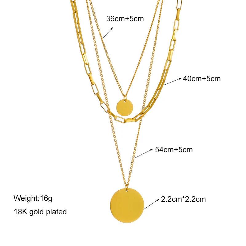 Collar con colgante de acero inoxidable 3 en 1 AuroraLayer