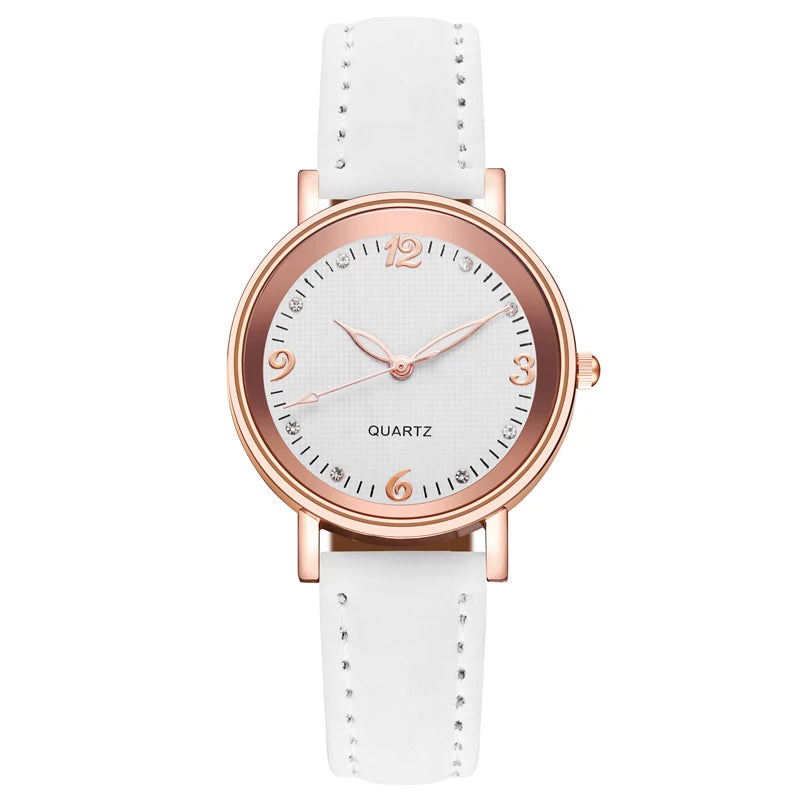 Reloj de cuero con esfera clásica: estilo cotidiano y sin esfuerzo