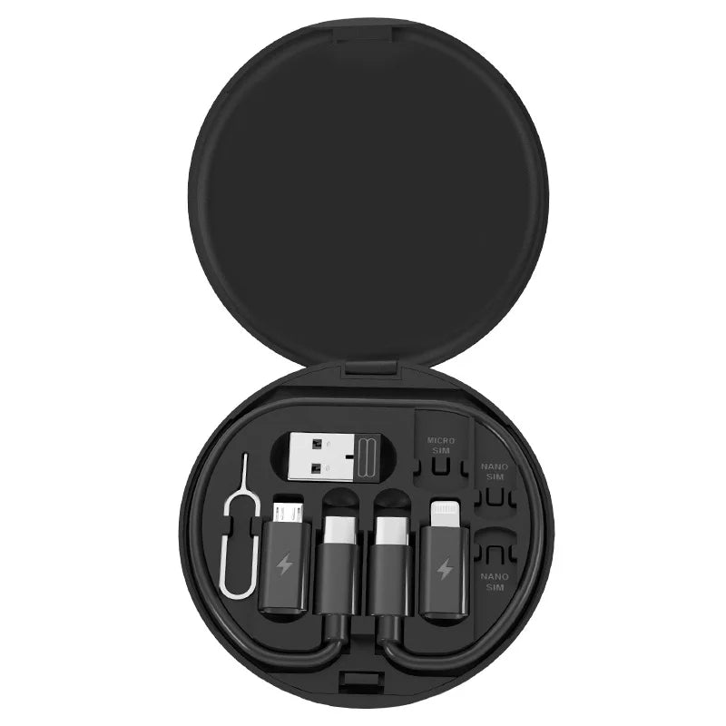 FlexiCharge™ – 6-in-1 Multi USB Adapter & Charging Cable Kit (60W)