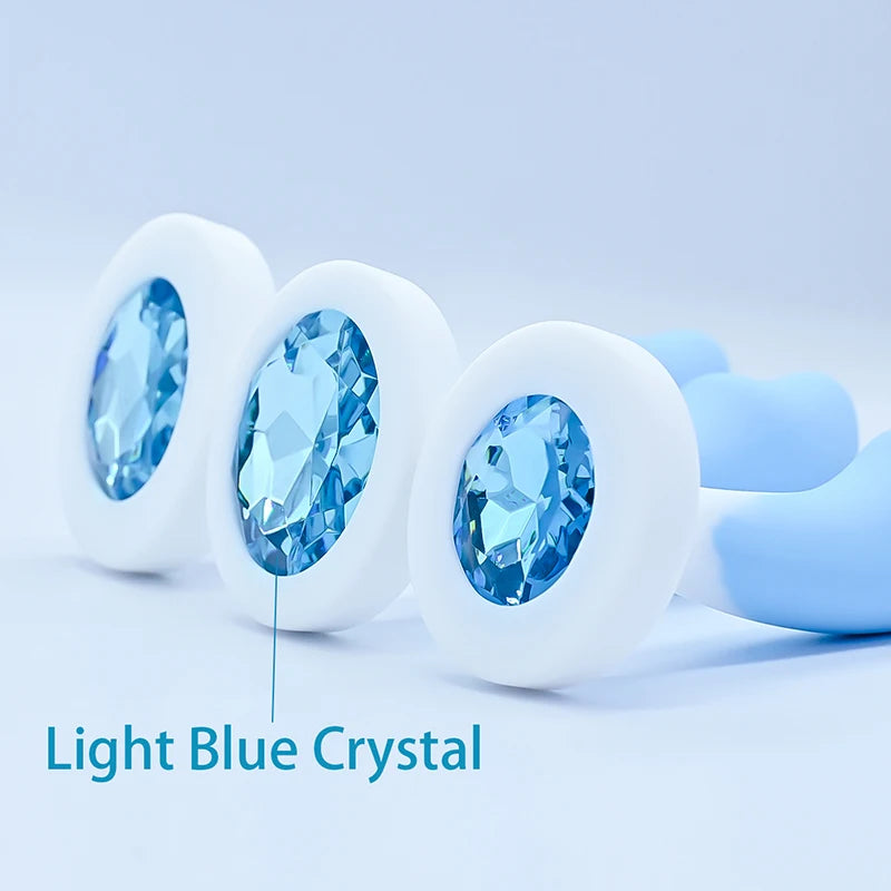 Tapón anal de silicona con base de cristal, juguete sexual para mujer, juguetes eróticos, juguetes anales, entrenador anal, juguetes para adultos, consolador anal, tienda erótica.