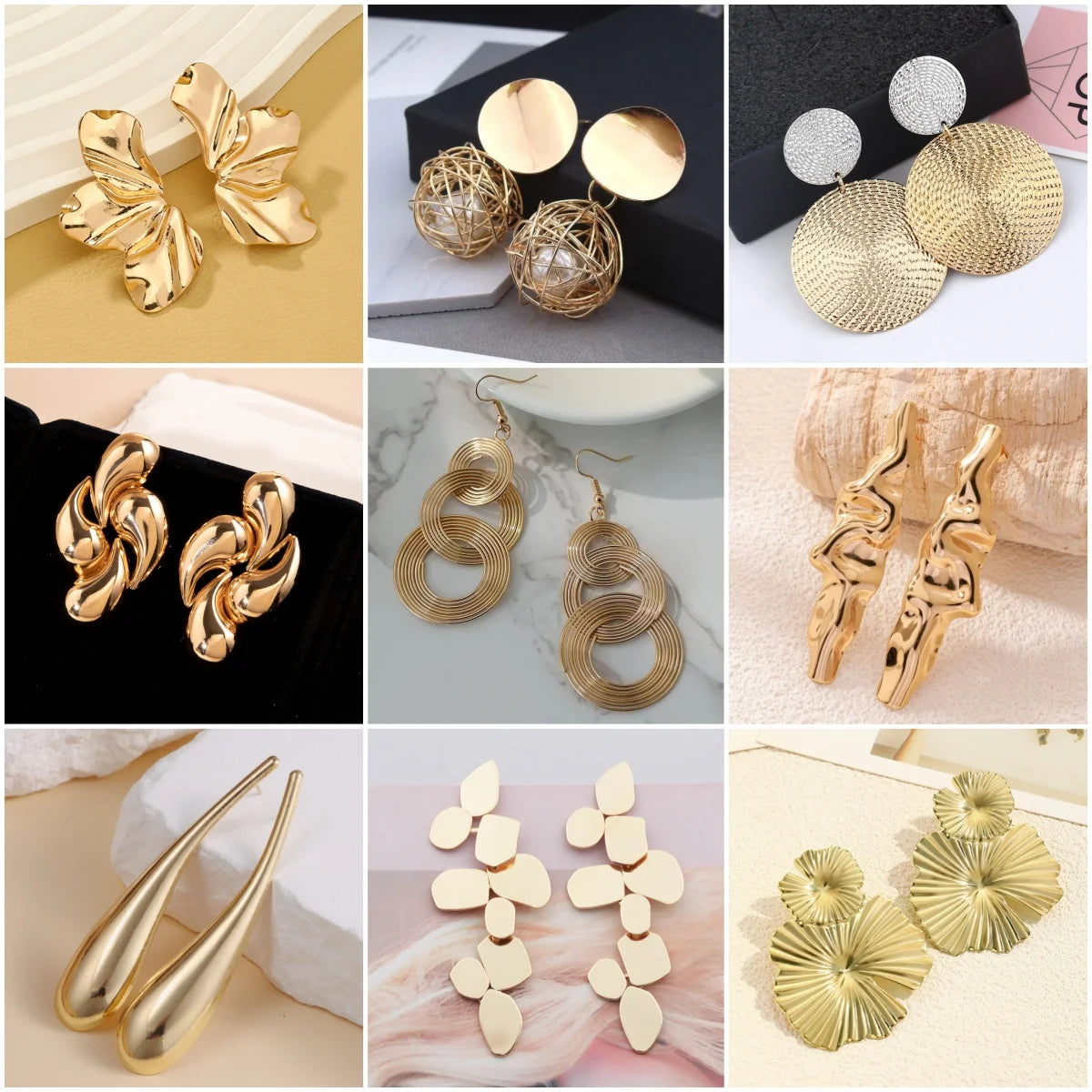Pendientes colgantes de metal minimalistas GleamMuse