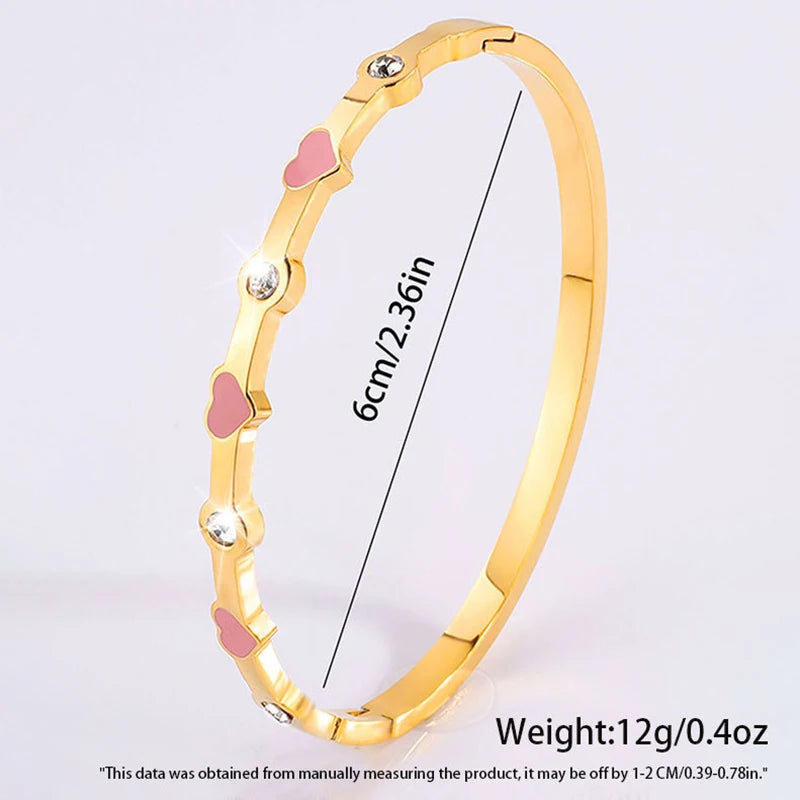💖 LoveLayers – Conjunto de brazaletes apilables de corazón dorado 💖