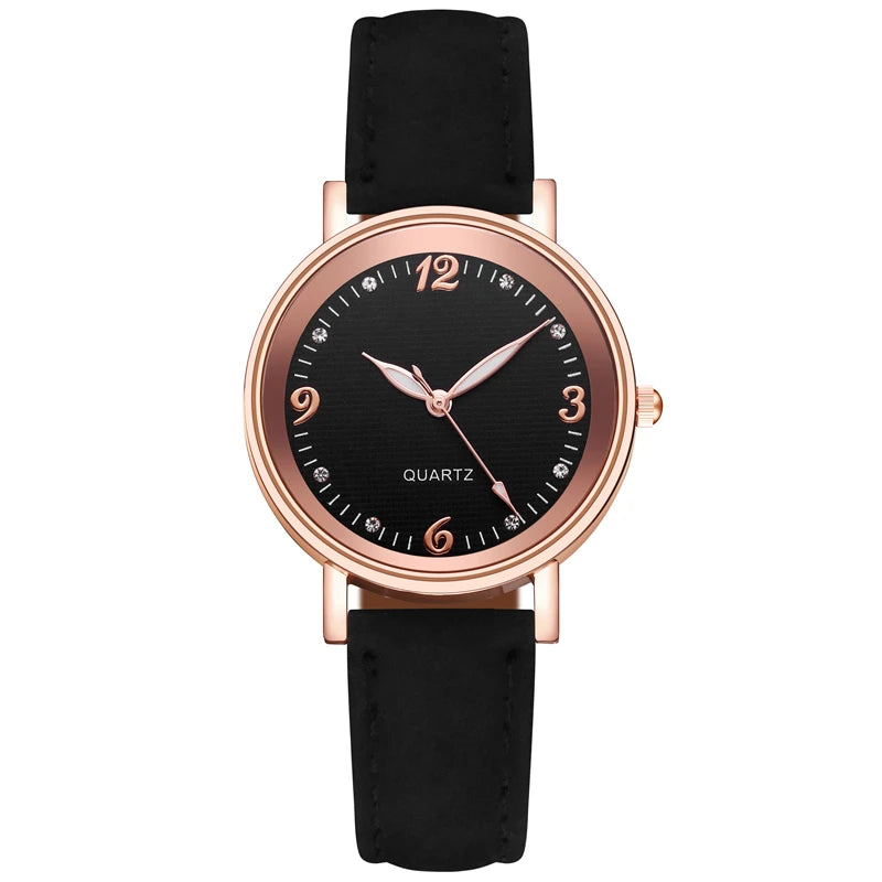 Reloj de cuero con esfera clásica: estilo cotidiano y sin esfuerzo