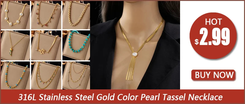 Collar colgante de dos capas PearlAura con cierre OT