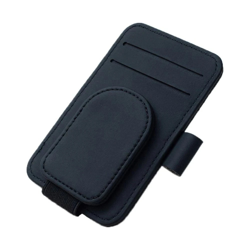 LuxClip™ – Multifunctional Leather Sun Visor Glasses & Ticket Holder