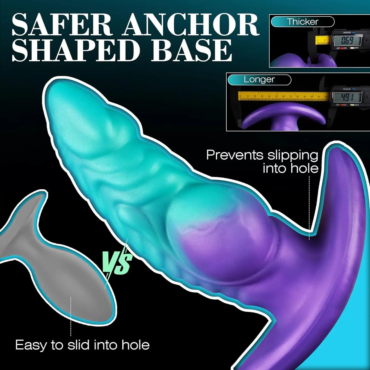 Tapones anales suaves y portátiles anticaídas de silicona líquida para masaje de próstata, enormes tapones anales para entrenamiento anal, cómodos de llevar.