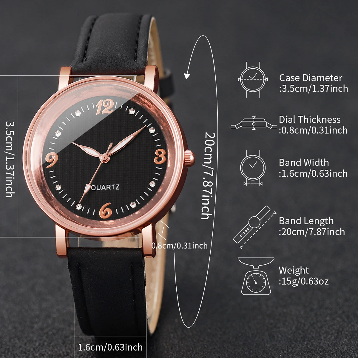 Reloj de cuero con esfera clásica: estilo cotidiano y sin esfuerzo