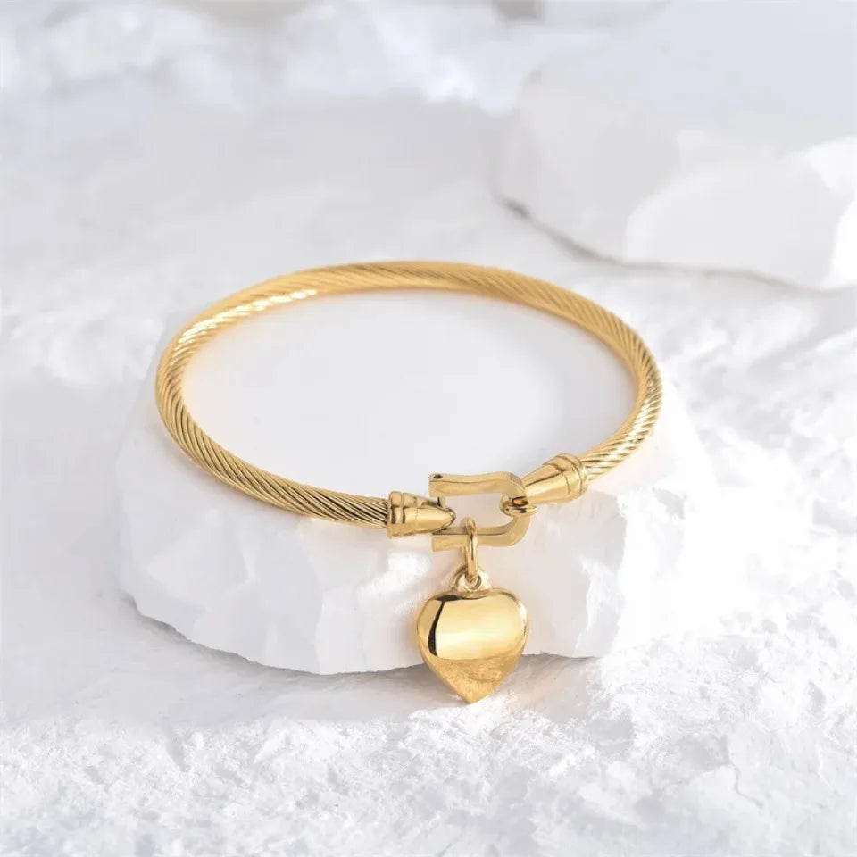 Pulsera de acero inoxidable dorado HeartGlow