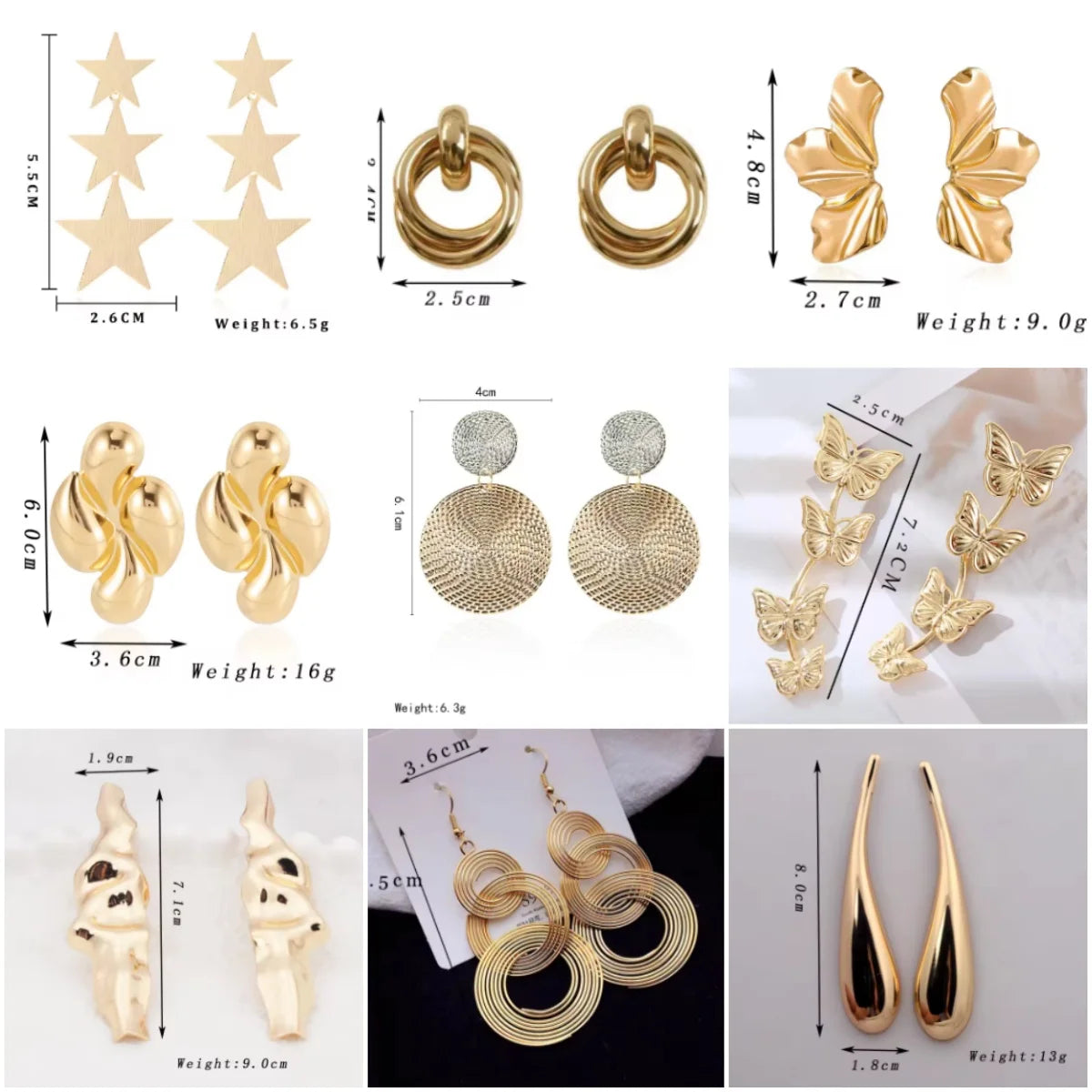 Pendientes colgantes de metal minimalistas GleamMuse