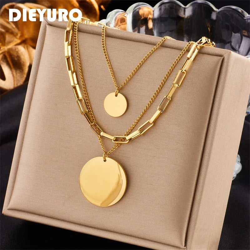 Collar con colgante de acero inoxidable 3 en 1 AuroraLayer