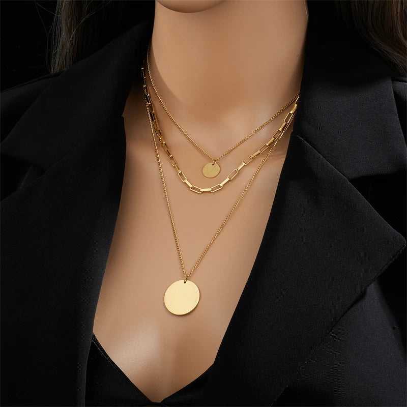 Collar con colgante de acero inoxidable 3 en 1 AuroraLayer