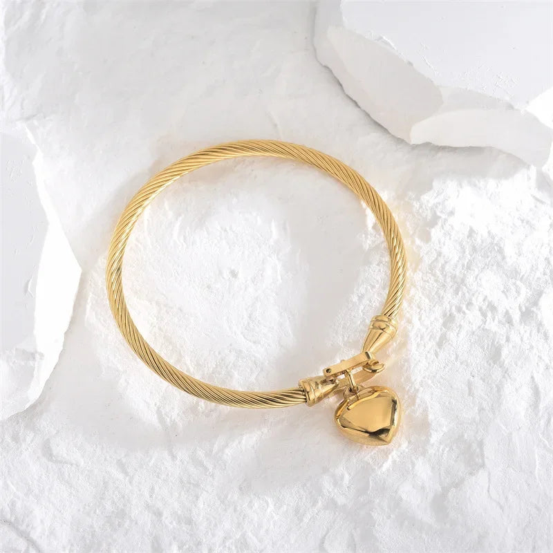 Pulsera de acero inoxidable dorado HeartGlow