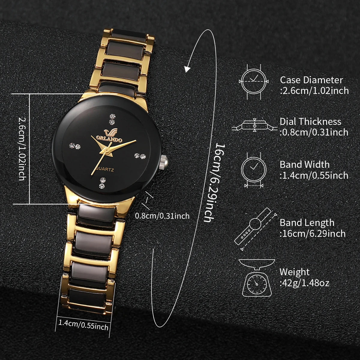 Reloj de moda para mujer con diamantes de imitación: un toque de glamour en cada segundo.