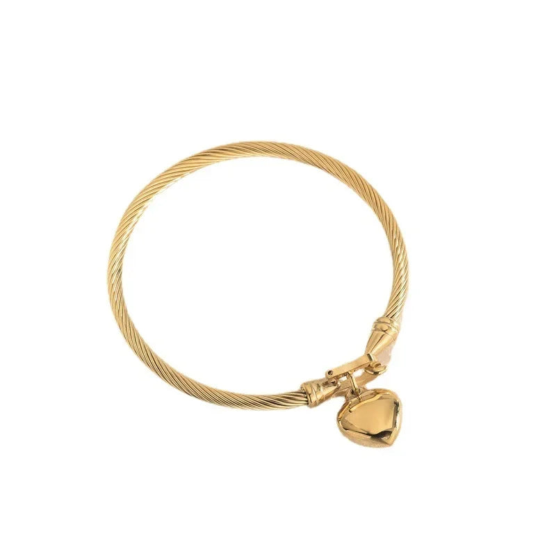 Pulsera de acero inoxidable dorado HeartGlow