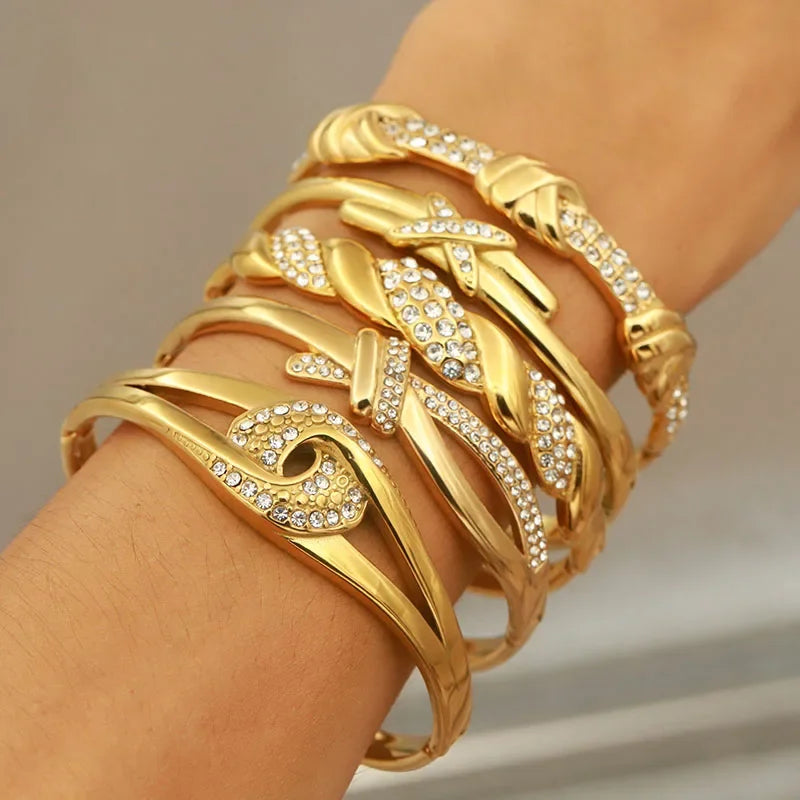 Brazalete de cristal de acero inoxidable EternaKnot