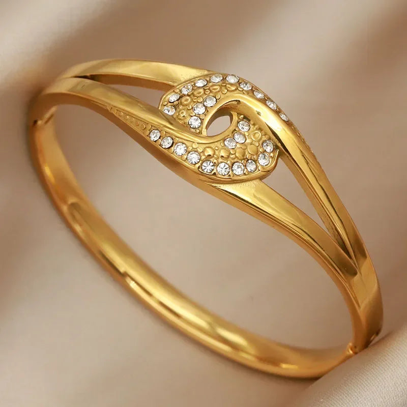 Brazalete de cristal de acero inoxidable EternaKnot