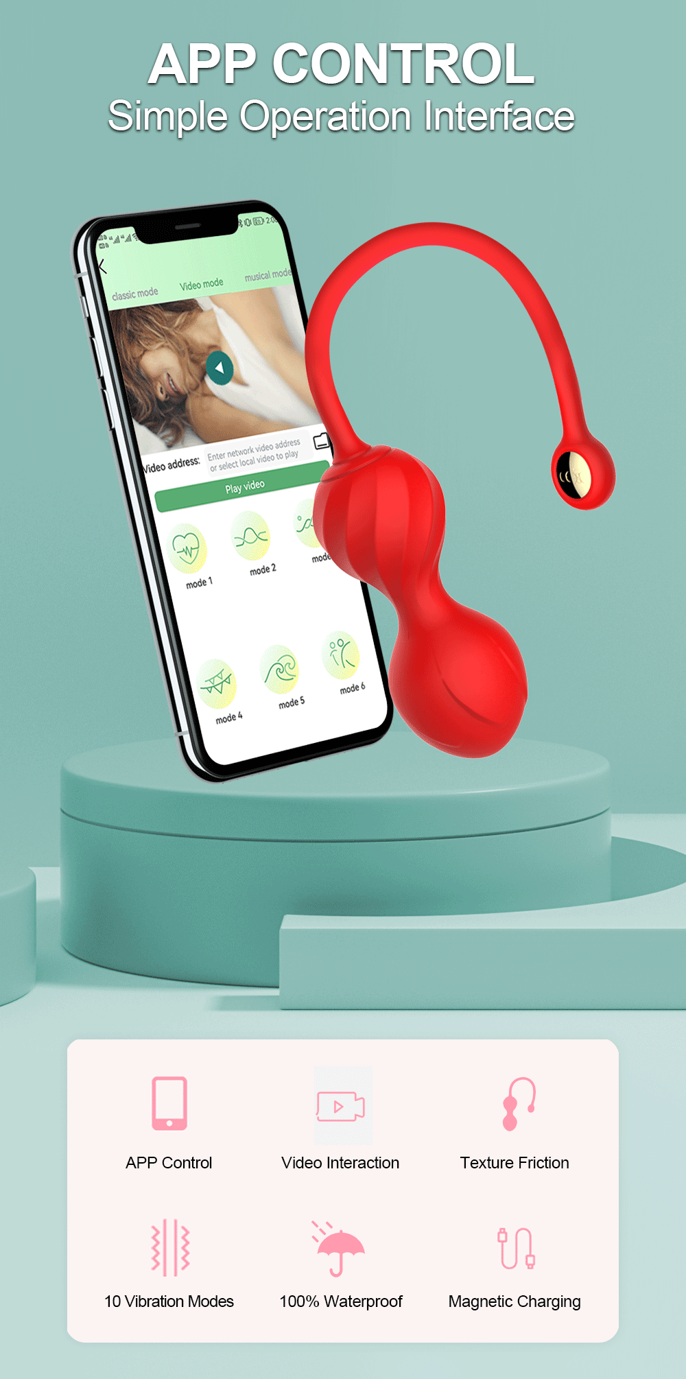 Wireless App-Controlled Kegel & Pleasure Egg