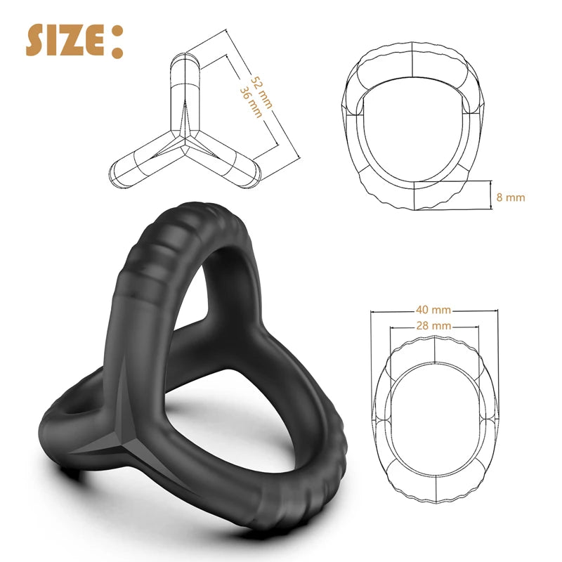 Anillo de silicona negra para el pene, retardante de la eyaculación, anillo de bloqueo de semen, anillo reutilizable para el pene, anillo para hombres, juguetes sexuales para parejas, sexshop