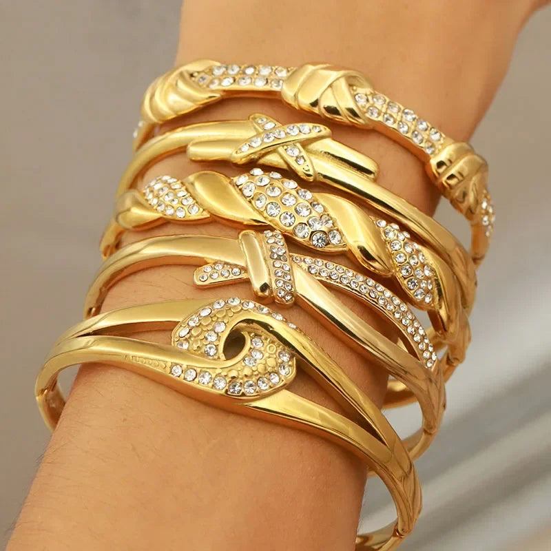 Brazalete de cristal de acero inoxidable EternaKnot