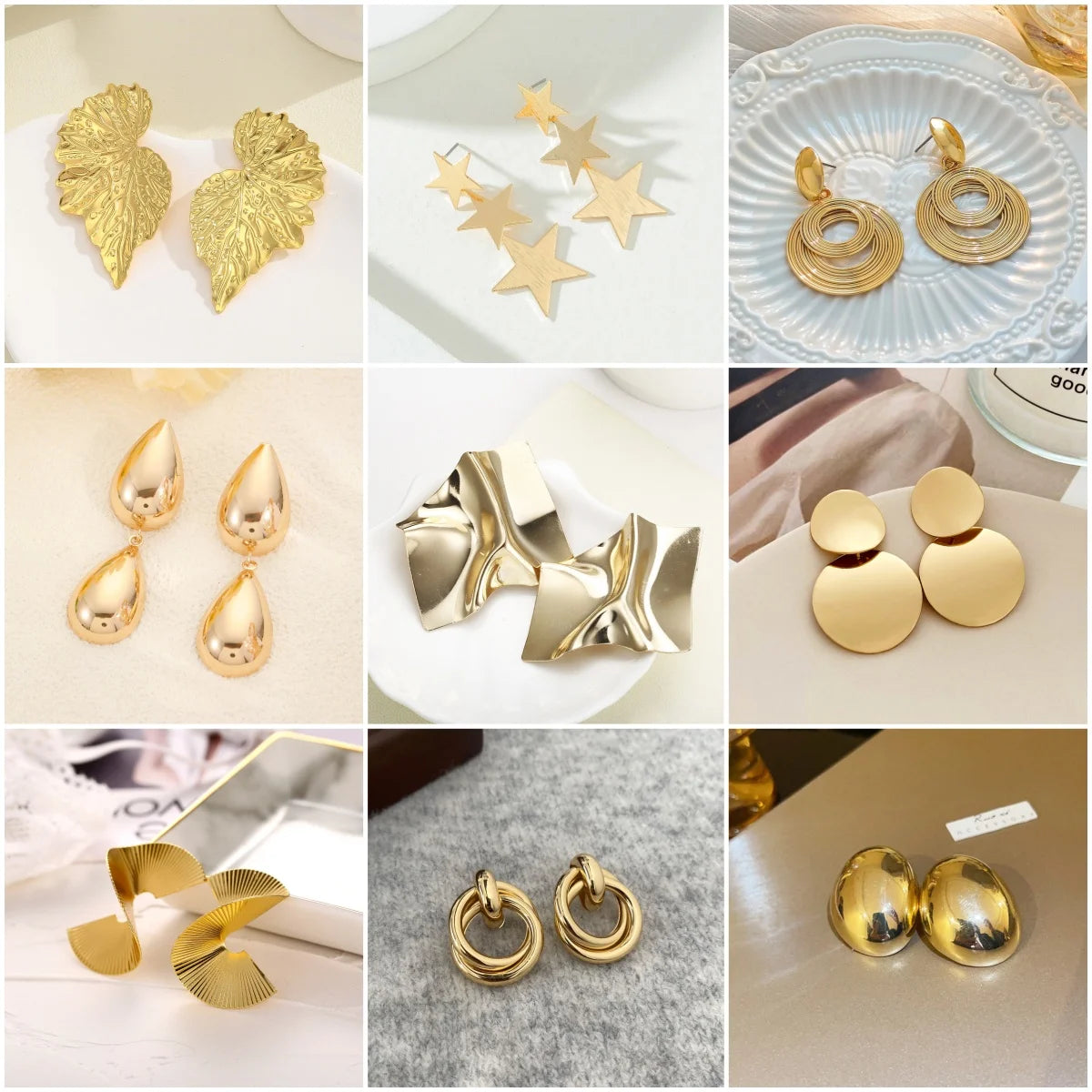 Pendientes colgantes de metal minimalistas GleamMuse