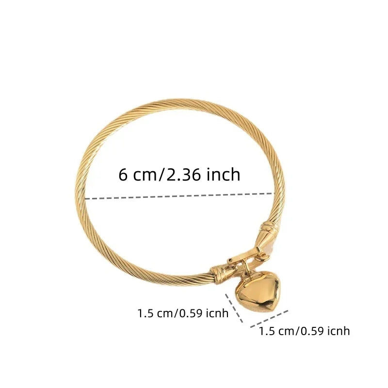 Pulsera de acero inoxidable dorado HeartGlow