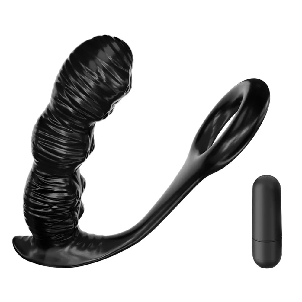 Masajeador de próstata masculino, tapón anal, vibrador, anillo retardante de eyaculación, tapón anal, estimulador del punto G, juguetes sexuales para hombres gays, masturbador.