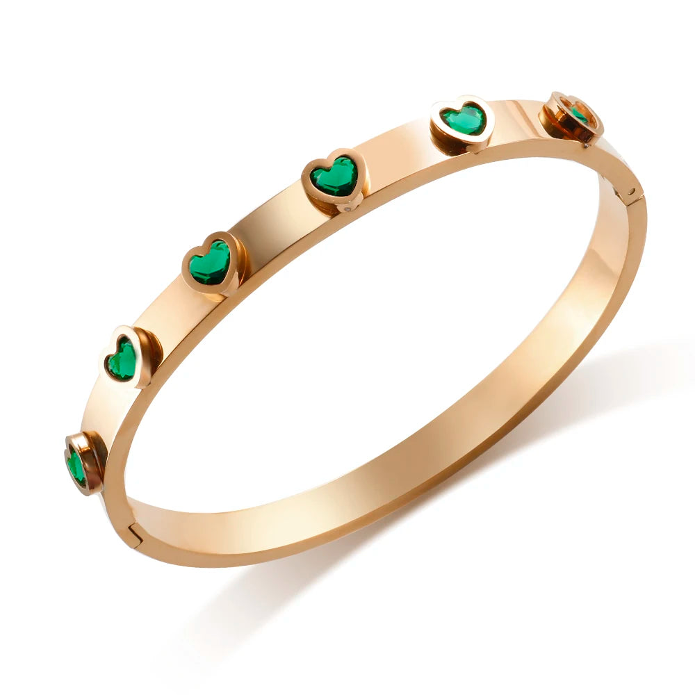 Pulsera de corazón de circonitas de colores: un brillo que habla de amor.