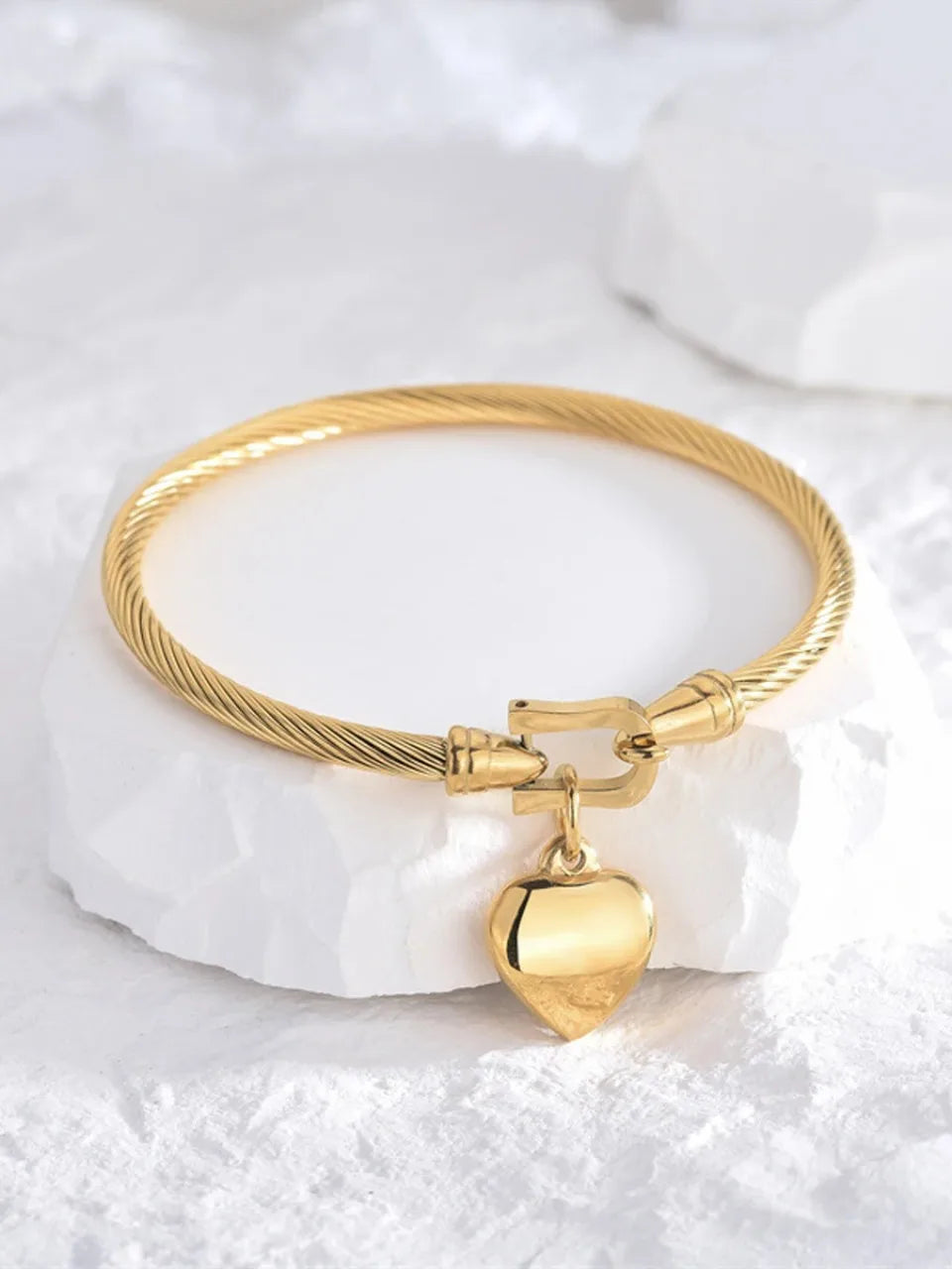 Pulsera de acero inoxidable dorado HeartGlow