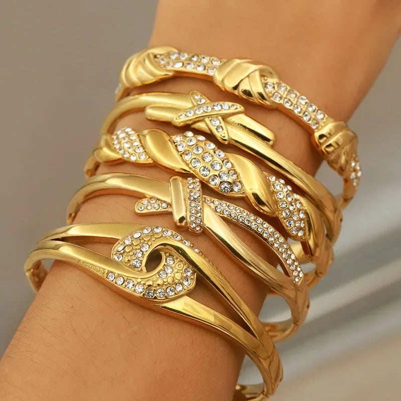 Brazalete de cristal de acero inoxidable EternaKnot