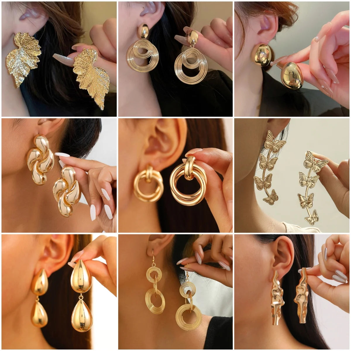 Pendientes colgantes de metal minimalistas GleamMuse