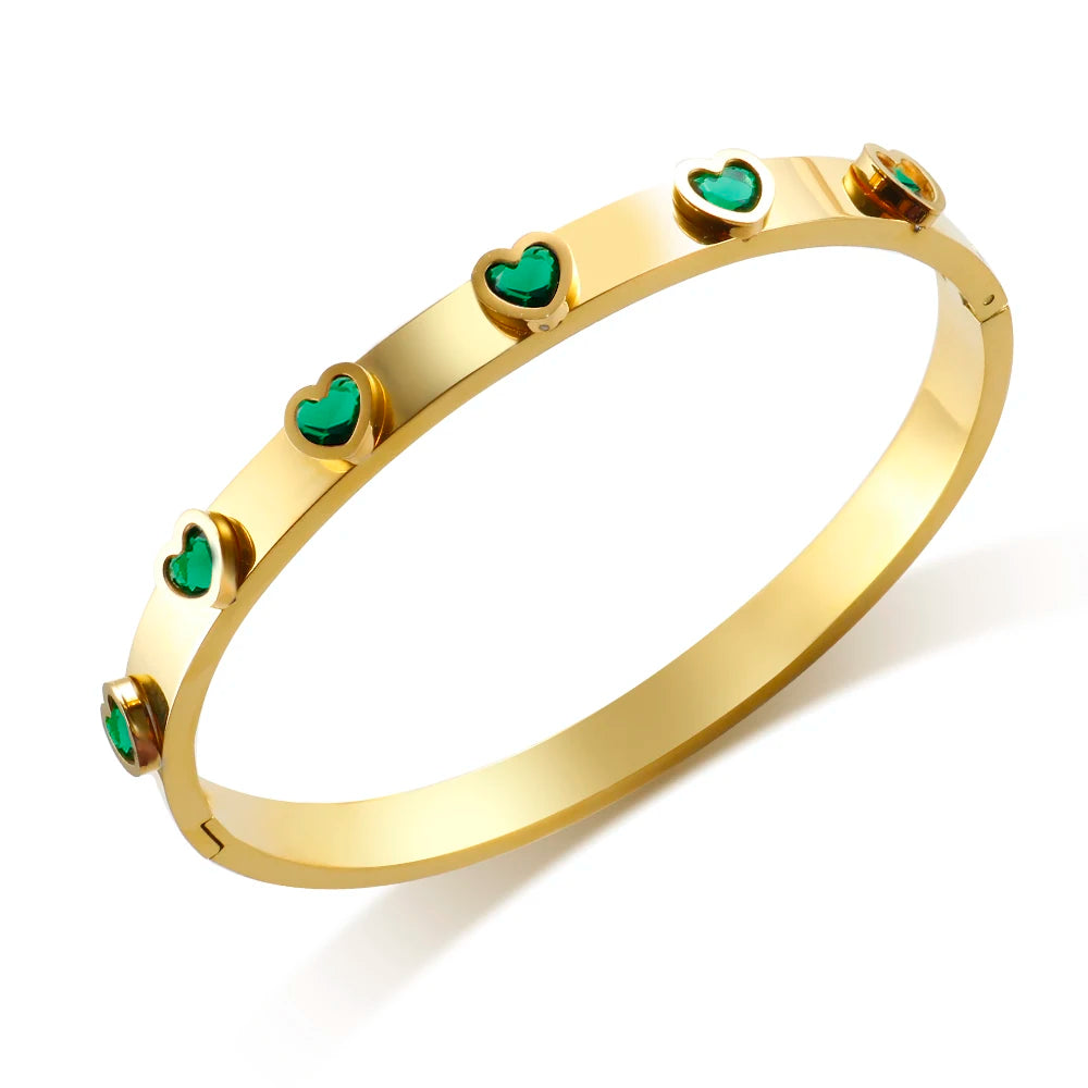 Pulsera de corazón de circonitas de colores: un brillo que habla de amor.