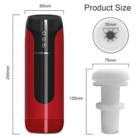 Masturbador masculino automático con ventosa y telescópico ThrustMax 