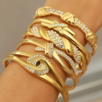 Brazalete de cristal de acero inoxidable EternaKnot 