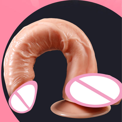 Consolador realista de silicona para sexo femenino, productos anales suaves para adultos con ventosa, pene artificial, juguetes sexuales para mujeres y hombres.